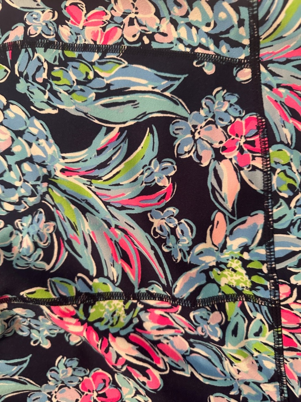 Lilly Pulitzer Navy Floral Crop Leggings - Picture 4 of 4